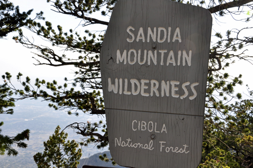 sign: Sandia Mountain Wilderness