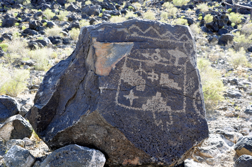 a petroglyph on a rock
