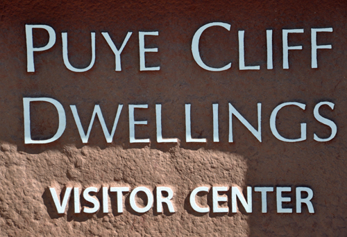sign: The Cliff Dwellings Visitor Center