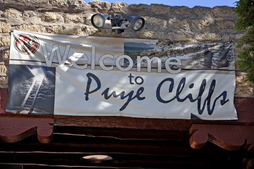 sign: Welcome to Puye Cliff Dwellings