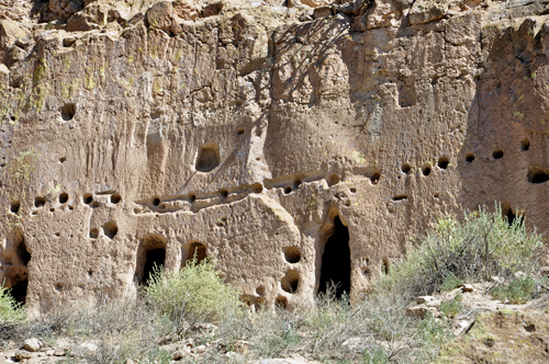 close-up of the cliff dwellings