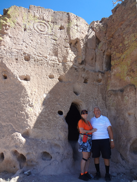 the two RV Gypsies at the Puye Cliff Dwellings
