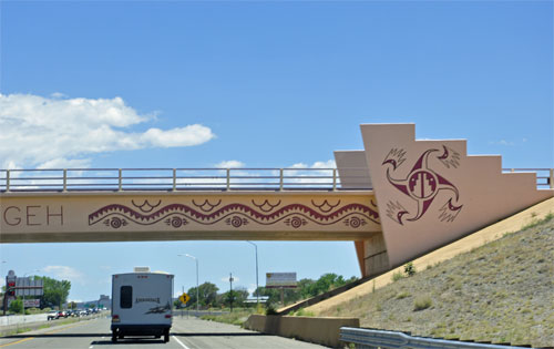 part of a beautifully decorated bridge in New Mexico