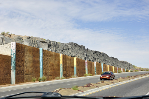 Highway divider wall  beautifully decorated
