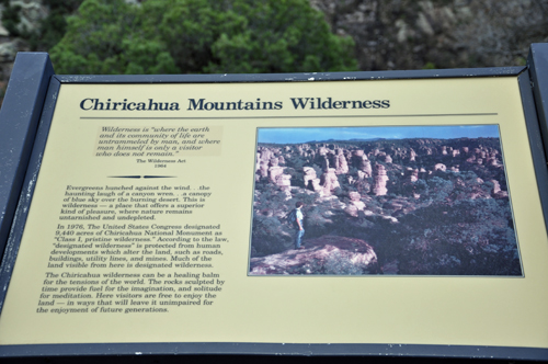 sign: Chiricahua Mountains Wilderness