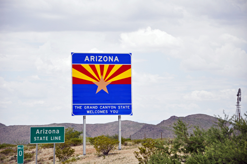 Sign: Arizona State Line