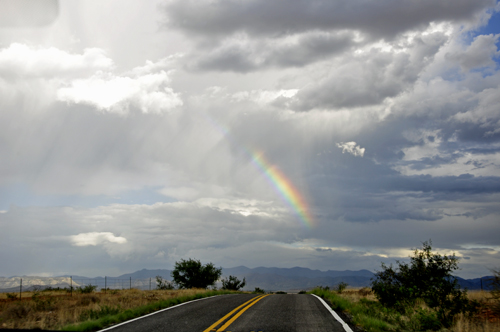 rainbow and the road