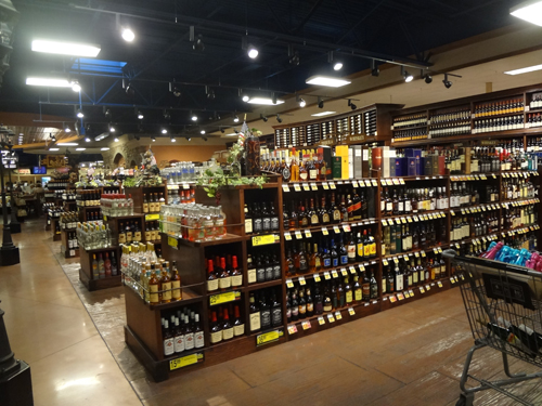 large wine section