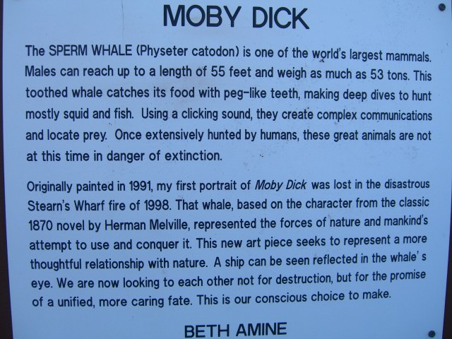 sign about Moby Dick