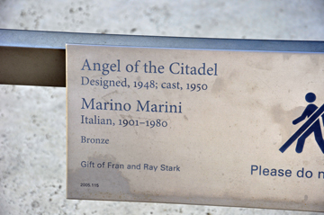 sign: Angel of the Citadel sculpture