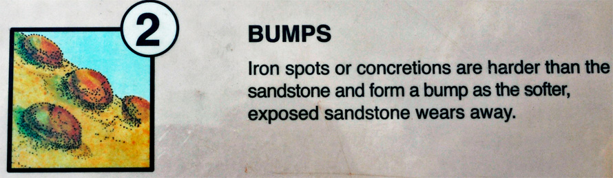 sign about bumps or iron spots