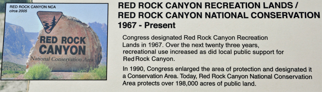 sign about Red Rock Canyon recreation Lands