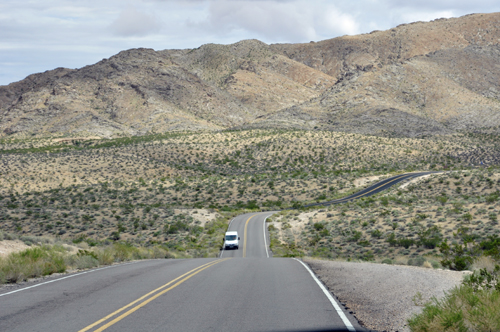 The road to Valley of Fire is full of dips and curves