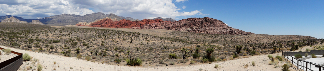panorama out the back door of the Visitor's Center at Red Rock