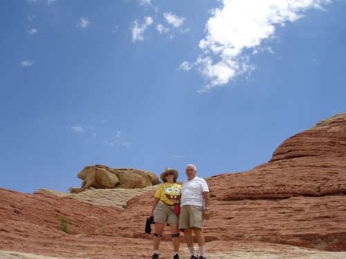 The two RV Gypsies at Lee Duquette at Red Rock Canyon National Conservation area