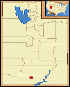 map showing location of Kodachrome Basin State Park in Utah USA