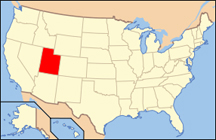 USA map showing location of Utah