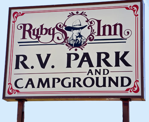 sign: Ruby's Inn Campground and RV Park