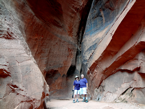 the two RV Gypsies are at the end of the slot canyon
