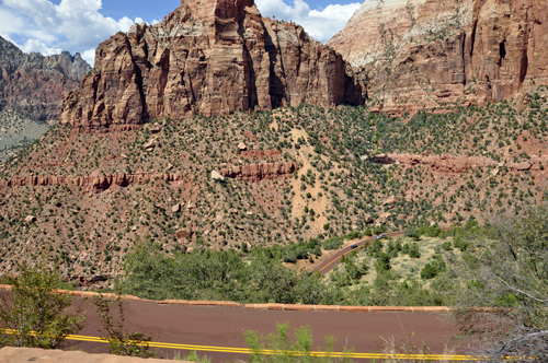switchback road at Zion National Park
