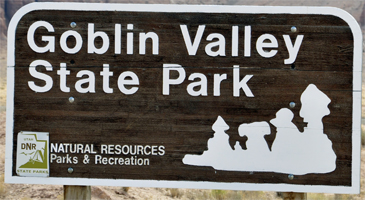 sign: Goblin Valley State Park