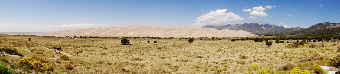 panorama of the sand dunes
