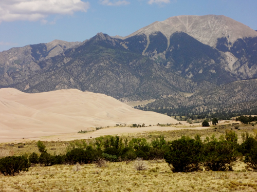 sand dunes as seen from the Visitor's Center