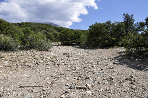 the nasty, rocky, steep trail to Zapata Falls