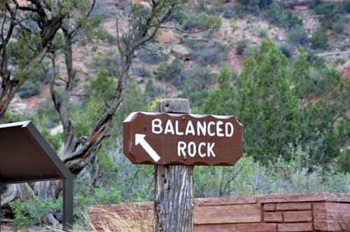 sign: Balanced Rock