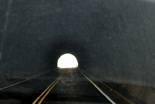 inside a tunnel at Colorado National Monument