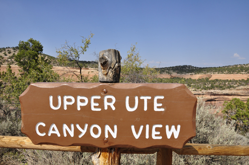 sign: Upper Ute Canyon View