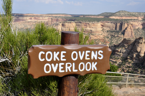sign: Coke Ovens Overlook in Colorado National Monument