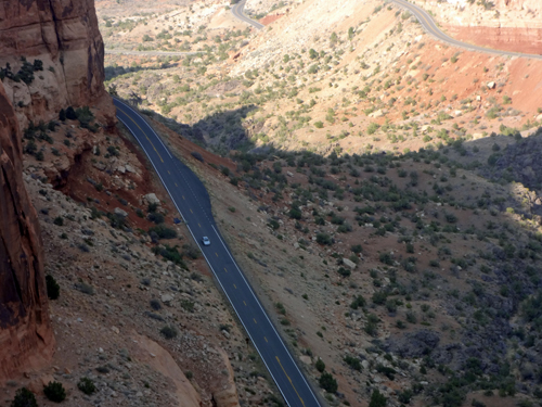 the road below by Balanced Rock