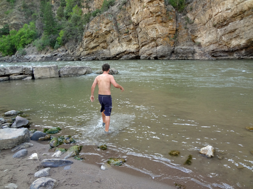 Thomas in the Colorado River