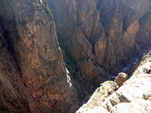 steep cliff and the Gunnison River