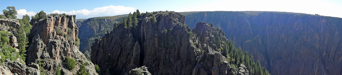 panorama of the cliffs at Islnad Peaks in Black Canyon