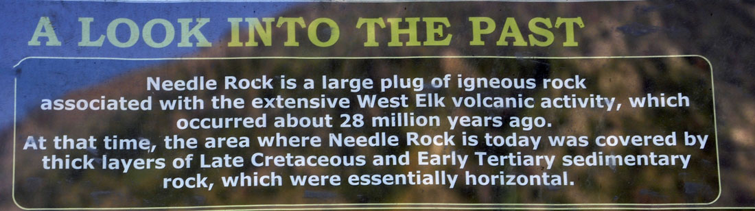 sign: a look into the past of Needle Rock