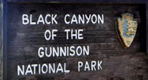 sign: Black Canyon of The Gunnison National Park