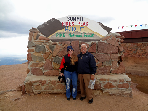 The two RV Gypsies at the summit of Pikes Peak