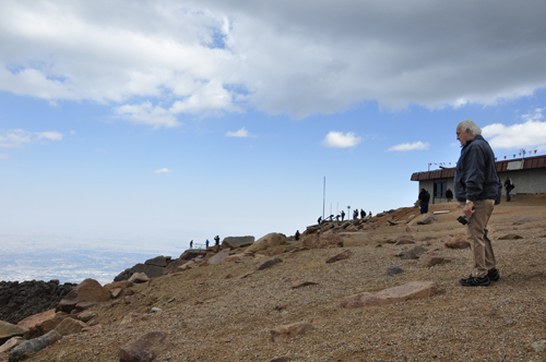 Lee Duquette at the summit of Pikes Peak