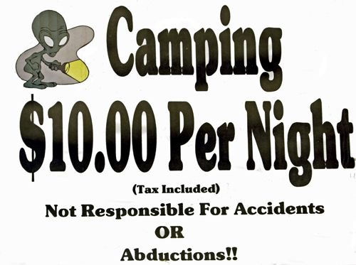 tent camping sign