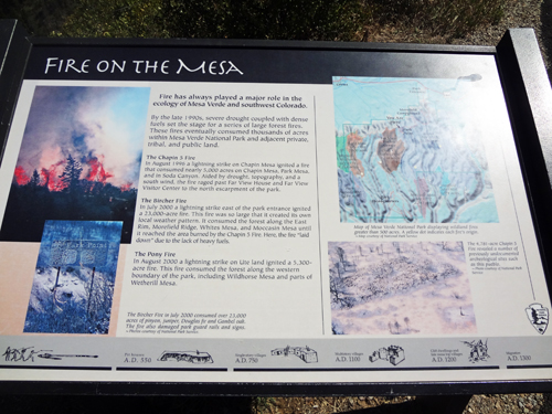 sign about fire on the Mesa