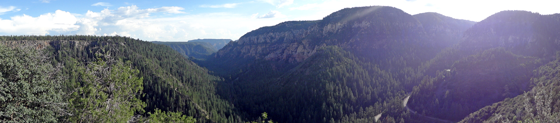 panorama view from vista near Oak Creak Canyon