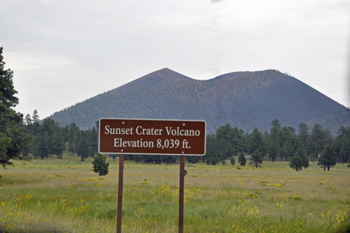 sign: Sunset Crate Volvano- Elevation 8,089 feet