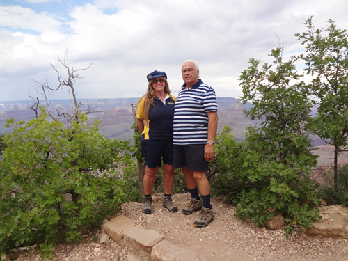 the two RV Gypsies at Grandview Point in the  Grand Canyon