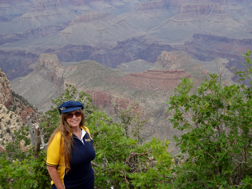 Karen Duquette at Grandview Point in the Grand Canyon