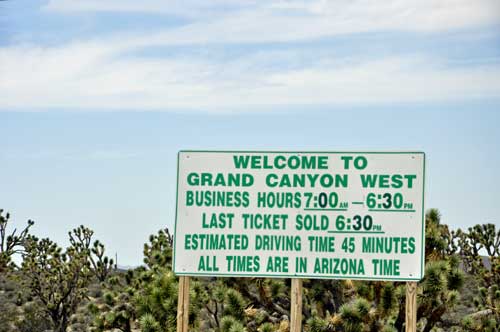 sign- Welcome to  Grand Canyon West