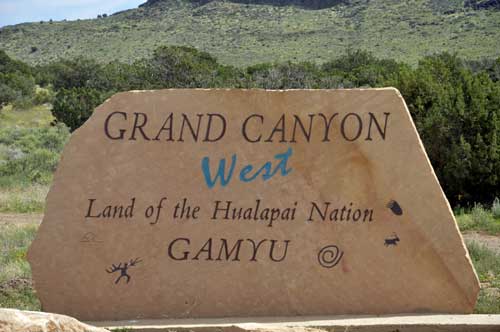sign: Grand Canyon west