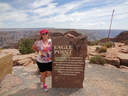 Karen Duquette at Eagle Point in the Grand Canyon