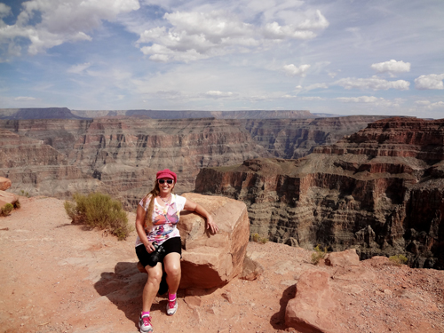 Karen Duquette at Eagle Point in the Grand Canyon